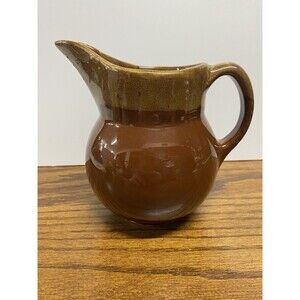 Watt Pottery 15 Brown Drip Glaze Pitcher 5.5”h Vintage Made In USA Rare Find